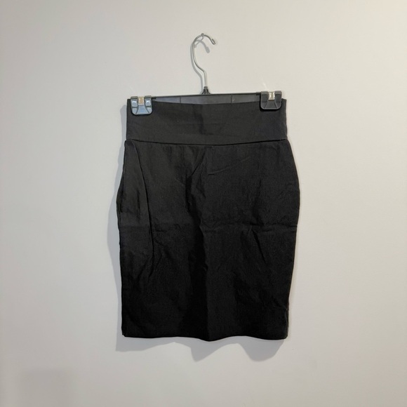 Simons | womens small Black Pencil Skirt Knee-Length with slit and elastic waist - Picture 1 of 5